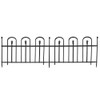 Sunnydaze Strasbourg 6' Set of 2 Steel Decorative Garden Fence Panels : Black