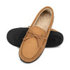 ISOTONER MEN'S MICROSUEDE MOCCASIN SLIPPER - SIZE: MEN 9.5-10.5 (BROWN) New