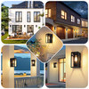 Outdoor Wall Light Fixtures, 2-Pack, Black Porch Lights with Glass Shade