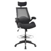 BOLISS Drafting Chair Tall Office Chair with Flip-up Armrests Ergonomic - Black