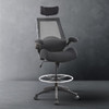 BOLISS Drafting Chair Tall Office Chair with Flip-up Armrests Ergonomic - Black