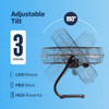 NEXAIR 12" HIGH-VELOCITY INDUSTRIAL FLOOR FAN 180° 3-SPEED HEAVY-DUTY - BLACK