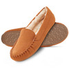 323 FLOOPI WOMEN'S INDOOR/OUTDOOR FAUX FUR LINED SLIPPER, SIZE 11, CHESTNUT New