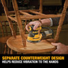 DEWALT ORBITAL SANDER 5 INCH PALM SANDER TOOL 12,000 OPM (DWE6421) - YELLOW
