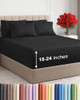 CGK LINENS Extra Deep Full Sheet Set 6 Piece Breathable and Cooling Sheets Black