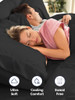 CGK LINENS Extra Deep Full Sheet Set 6 Piece Breathable and Cooling Sheets Black