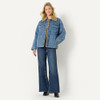 AEWM75322F25 Amazon Essentials Women OverSized Jacket Medium Blue Vintage L New