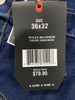 BLU ROCK MEN'S JEANS FLEX, 4-WAY STRETCH - SIZE: MEN 36X32 - DARK WASH New