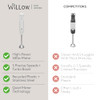 WILLOW Eco Series 5 Speed Immersion Blender Handheld, Powerful yet Quiet 500W