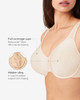 WACOAL WOMEN'S BASIC BEAUTY UNLINED BRA, SIZE:38DDD - NATURALLY NUDE/SAND New