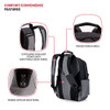 SWISSGEAR 2789 LAPTOP BACKPACK 17.75 INCH - GRAY/BLACK New