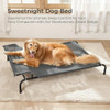 SWEETNIGHT ELEVATED DOG BED WITH HEADREST LARGE DOGS WATERPROOF - 51" XL - GRAY