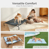 SWEETNIGHT ELEVATED DOG BED WITH HEADREST LARGE DOGS WATERPROOF - 51" XL - GRAY