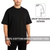 BLU ROCK MEN'S OVERSIZED COTTON CREW NECK SHORT SLEEVE TEE - 2XL - BLACK New