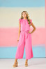 81450014PK MUD PIE Women's Arlette Jumpsuit, Pink, SIZE L New