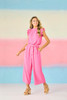81450014PK MUD PIE Women's Arlette Jumpsuit, Pink, SIZE L New