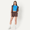 AMAZON ESSENTIALS WOMEN'S ACTIVE RELAXED 4" SHORTS - SIZE: LARGE - RICH HAZEL New