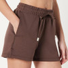 AMAZON ESSENTIALS WOMEN'S ACTIVE RELAXED 4" SHORTS - SIZE: LARGE - RICH HAZEL New