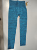 SHOSHO WOMEN'S LEGGINGS HIGH WAISTED CROP ACTIVEWEAR - WOMEN L/XL - BLUE HEATHER