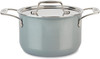 ALL-CLAD FUSIONTEC CERAMIC SOUP POT 4 QUART INDUCTION OVEN BROILER - PLATINUM