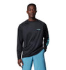 COLUMBIA MENS PFG TERMINAL TACKLE LONG SLEEVE SHIRT 2XT BLACK/GULF STREAM LOGO New