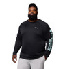 COLUMBIA MENS PFG TERMINAL TACKLE LONG SLEEVE SHIRT 2XT BLACK/GULF STREAM LOGO New