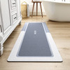 MontVoo-Bath Mat Runner Long Bathroom Mat Rug Non Slip Super Absorbent Blue