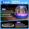 PAWTNERS FOLDABLE DOG POOL SPRINKLER RGB LED LIGHT 72" COLLAPSIBLE - BLUE