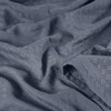 VINCE CAMUTO CLASSIC 100% BASKET WOVEN COTTON FULL/QUEEN BLANKET - DUSTY BLUE