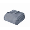 VINCE CAMUTO CLASSIC 100% BASKET WOVEN COTTON FULL/QUEEN BLANKET - DUSTY BLUE