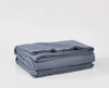VINCE CAMUTO CLASSIC 100% BASKET WOVEN COTTON FULL/QUEEN BLANKET - DUSTY BLUE