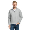 SAKS FIFTH AVENUE MEN'S PIQUE QUARTER-ZIP PULLOVER SIZE MEN S HEATHER GRAY