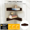ALSONERBAY CORNER SHELF WALL MOUNT SET OF 3 FLOATING SHELVES - DARK BROWN