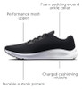 3024889 Under Armour Women's Charged Pursuit 3, Black/White, Size 6.5