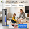 GLORYAIR HUMIDIFIERS 2.38GAL/9L DUAL ATOMIZERS FOR LARGE ROOM - GRAY