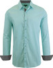 GALAXY BY HARVIC MEN'S LONG SLEEVE SLIM-FIT SOLID DRESS SHIRTS - SIZE 2XL - MINT New