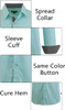 GALAXY BY HARVIC MEN'S LONG SLEEVE SLIM-FIT SOLID DRESS SHIRTS - SIZE 2XL - MINT New