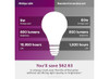 PHILIPS 461137 8W 60W LED DAYLIGHT A19 BULB 4PK - DAYLIGHT New