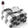 Electric Heated Sherpa Buffalo Plaid Christmas Throw Blanket Electric Heated
