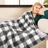 Electric Heated Sherpa Buffalo Plaid Christmas Throw Blanket Electric Heated