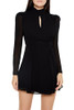 00500899 Forever 21 Women's Chiffon Keyhole Tie-Waist Mini Dress Black XS New