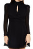 00500899 Forever 21 Women's Chiffon Keyhole Tie-Waist Mini Dress Black XS New