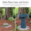 Sunnydaze Gleeful Garden 23" Iron Pedestal Bird Bath for Outside - Matte Blue