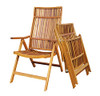 INTERBUILD REAL WOOD Acacia Adjustable Folding Chair STK04004 - Golden Teak