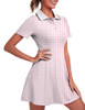 FKEEP Women's Golf Dress Tennis Dresses Workout Athletic Dress, XS, Pink Plaid New