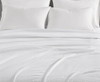 VINCE CAMUTO CLASSIC 100% BASKET WOVEN COTTON FULL/QUEEN BLANKET - WHITE