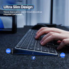 AUSDOM 2.4G Bluetooth KeyBoard QUIET SLIM MULTI-DEVICE SOFKEYS-4 - BLACK/GRAY