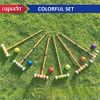 ROPODA Six-Player Croquet Set with Wooden Mallets, Colored Balls 43390-24148 New