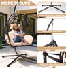 ZZW 1 PERSON EGG CHAIR STAND OUTDOOR WICKER HANGING BEIGE CUSHION - BROWN/BEIGE