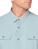 UNIONBAY TECH MESH BUTTON-UP SHIRT - SIZE: MEN L - LACQUER